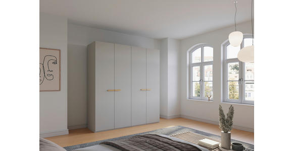DREHTÜRENSCHRANK 201/223/60 cm 4-türig Grau - Grau, Trend, Holz/Holzwerkstoff (201/223/60cm) - Novel