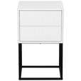 NACHTKÄSTCHEN 40/65/38,5 cm  in Schwarz, Weiß  - Schwarz/Weiß, Design, Holzwerkstoff/Metall (40/65/38,5cm) - Carryhome
