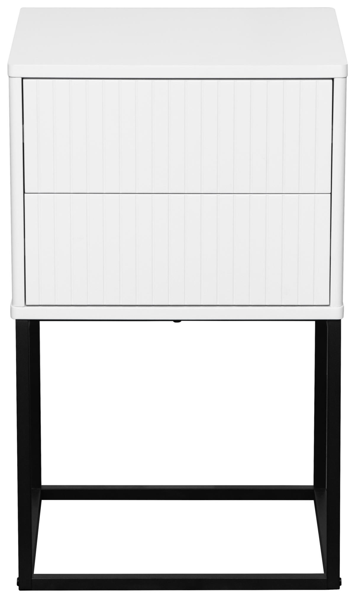 NACHTSCHRANK 40/65/38,5 cm  - Schwarz/Weiß, Design, Holzwerkstoff/Metall (40/65/38,5cm) - Carryhome