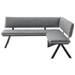 ECKBANK 180/140 cm  in Schwarz, Hellgrau  - Hellgrau/Schwarz, MODERN, Textil/Metall (180/140cm) - Cantus