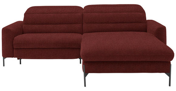ECKSOFA  in Flachgewebe Rot  252/191 cm  - Rot/Schwarz, Design, Textil/Metall (252/191cm) - Dieter Knoll