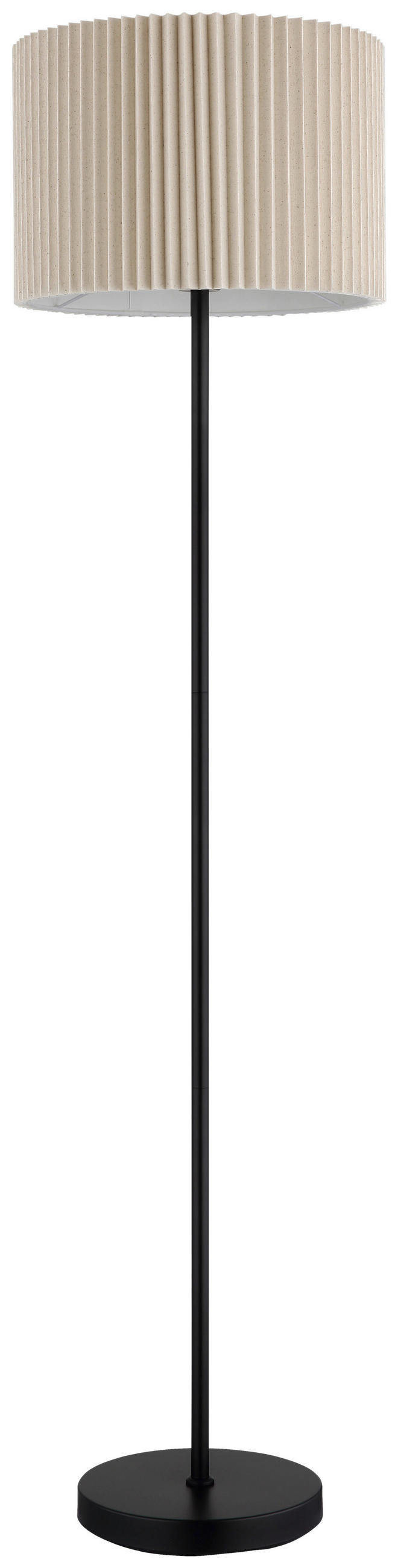 STEHLEUCHTE 38/152 cm    - Schwarz/Naturfarben, MODERN, Textil/Metall (38/152cm) - Novel