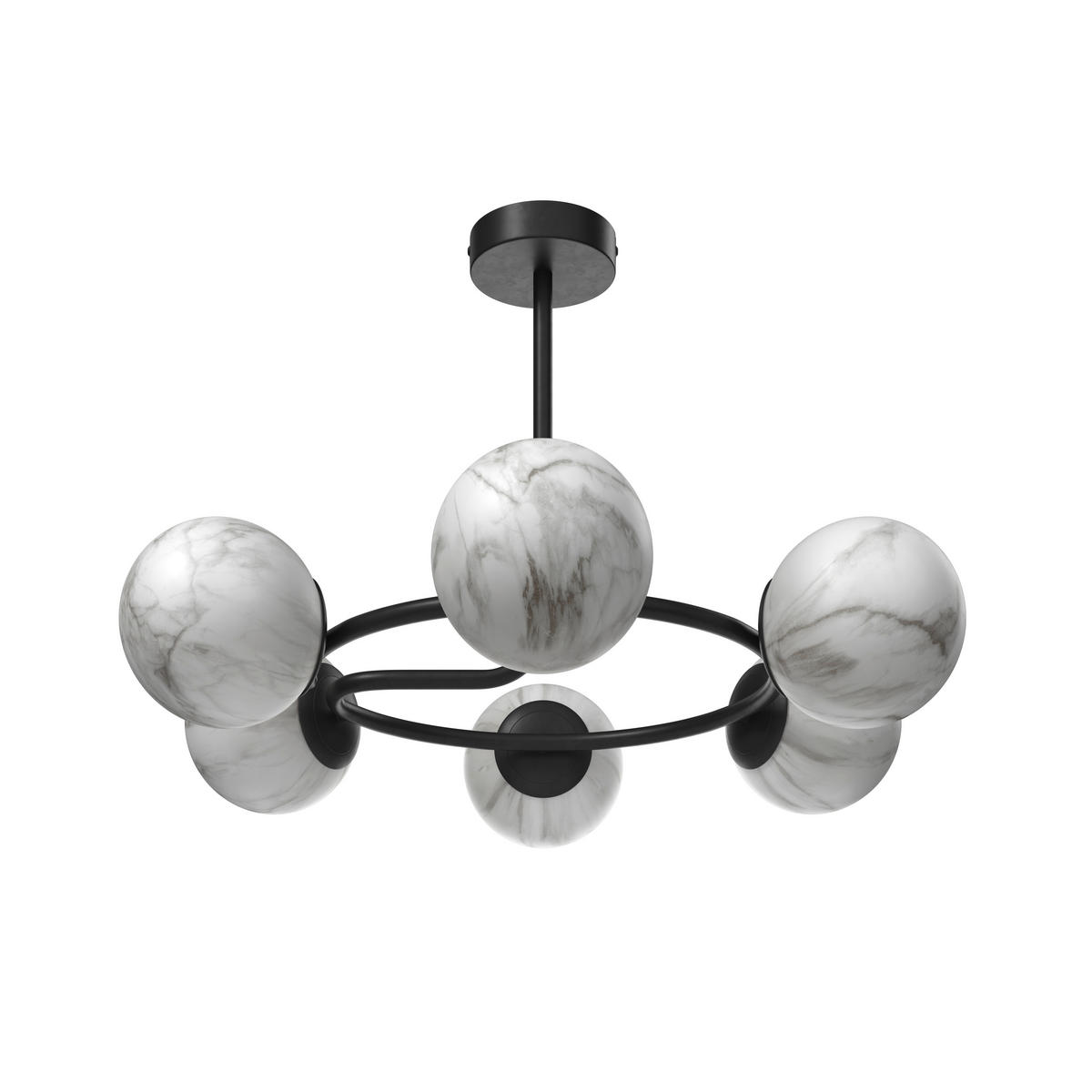 DECKENLEUCHTE Sirius 67/44 cm  - Schwarz/Weiß, Design, Glas (67/44cm) - Dieter Knoll