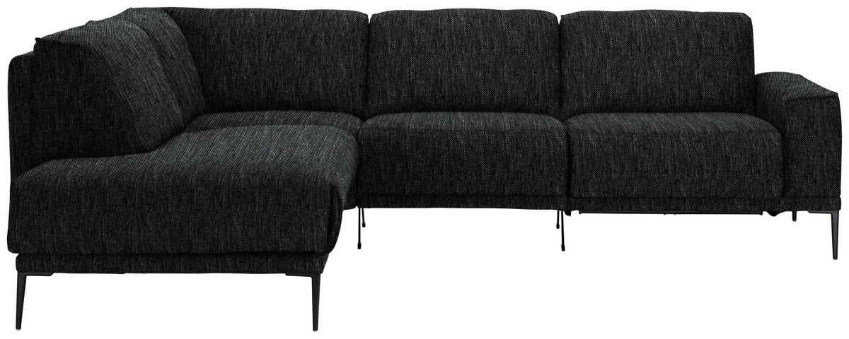 ECKSOFA in Flachgewebe Schwarz  - Schwarz, Design, Textil/Metall (210/260cm) - Johann Jakob
