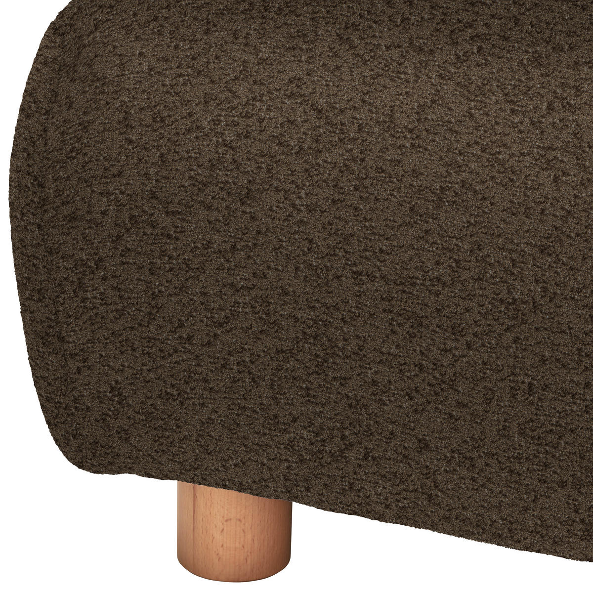 ECKSOFA in Velours Dunkelbraun  150/329 cm  - Dunkelbraun, Natur, Holz/Textil (150/329cm) - Lomoco