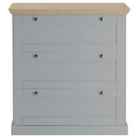 KOMMODE 75/80/35 cm 3 Schublade(n)  - Eichefarben/Silberfarben, Design, Holzwerkstoff/Metall (75/80/35cm) - MID.YOU