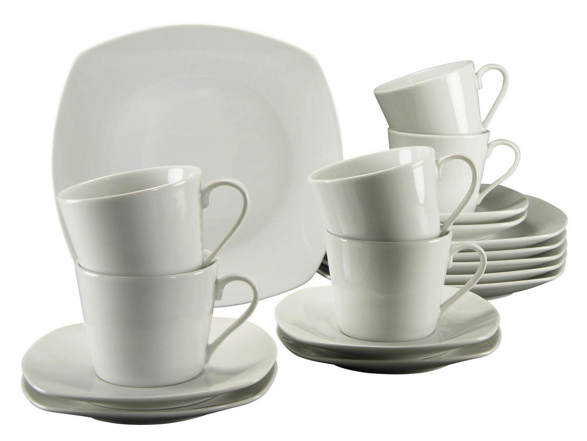 KÁVOVÁ SOUPRAVA, porcelán - bílá, Basics, keramika - Creatable