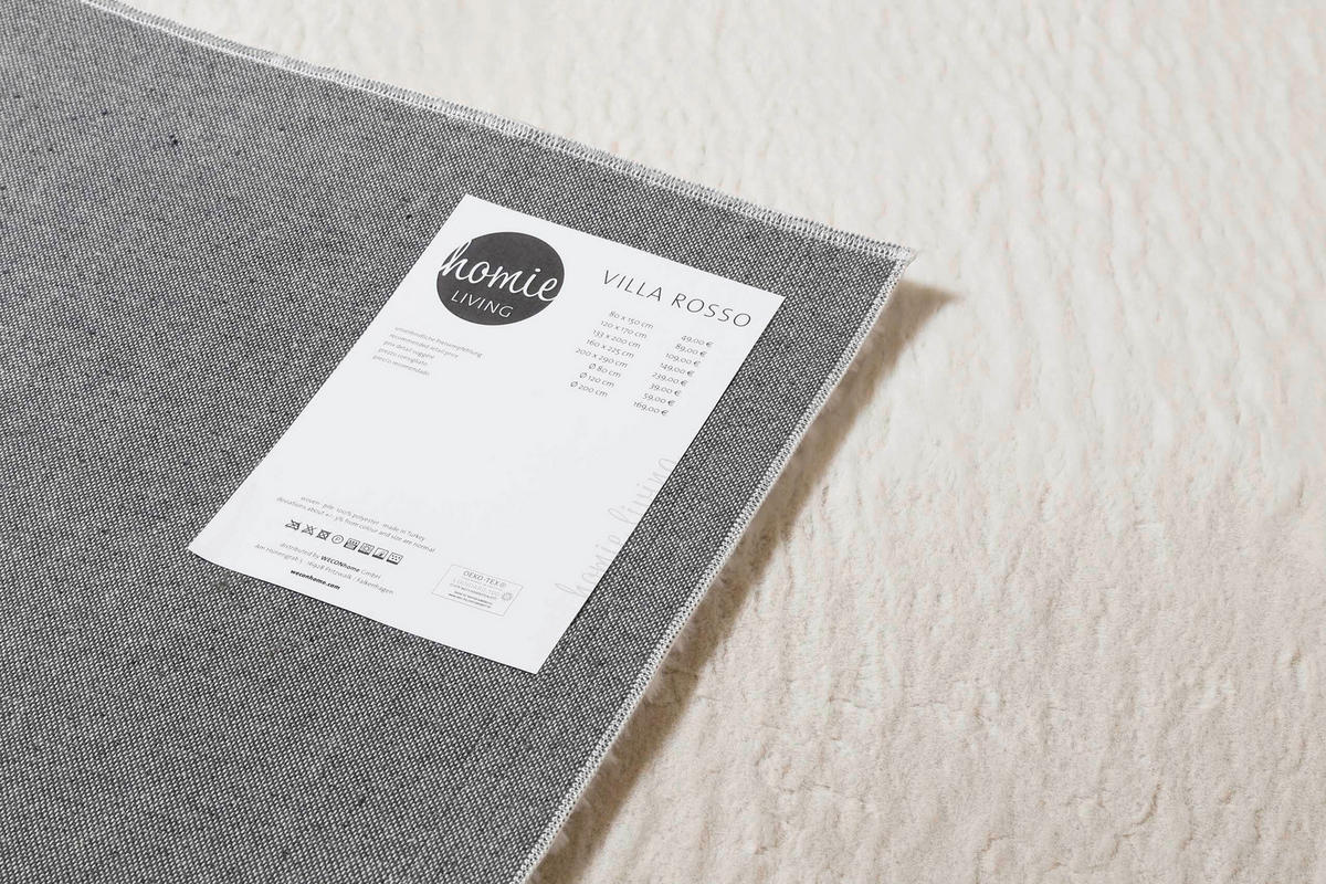 WEBTEPPICH  Wohnzimmer 80/150 cm Villa Rosso Creme rechteckig  - Creme, Basics, Textil (80/150cm)