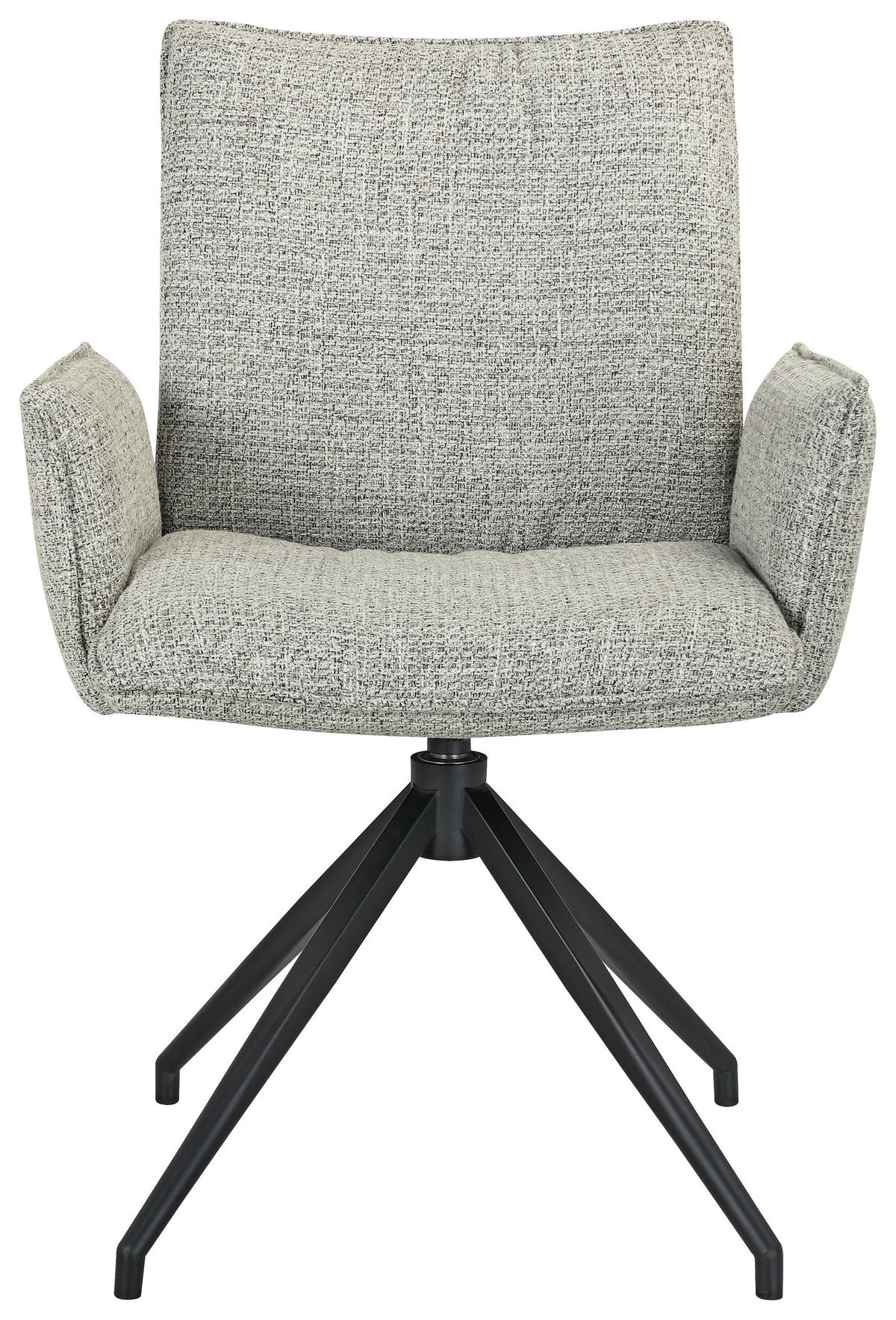 ARMLEHNSTUHL  Sitzfläche 360° drehbar, automatische Rückholfunktion Webstoff  Schwarz, Beige  - Beige/Schwarz, Design, Textil/Metall (60,5/87/61,5cm) - Novel