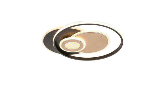 LED-DECKENLEUCHTE 49,5/42/6 cm   - Goldfarben/Schwarz, Design, Kunststoff/Metall (49,5/42/6cm) - Novel