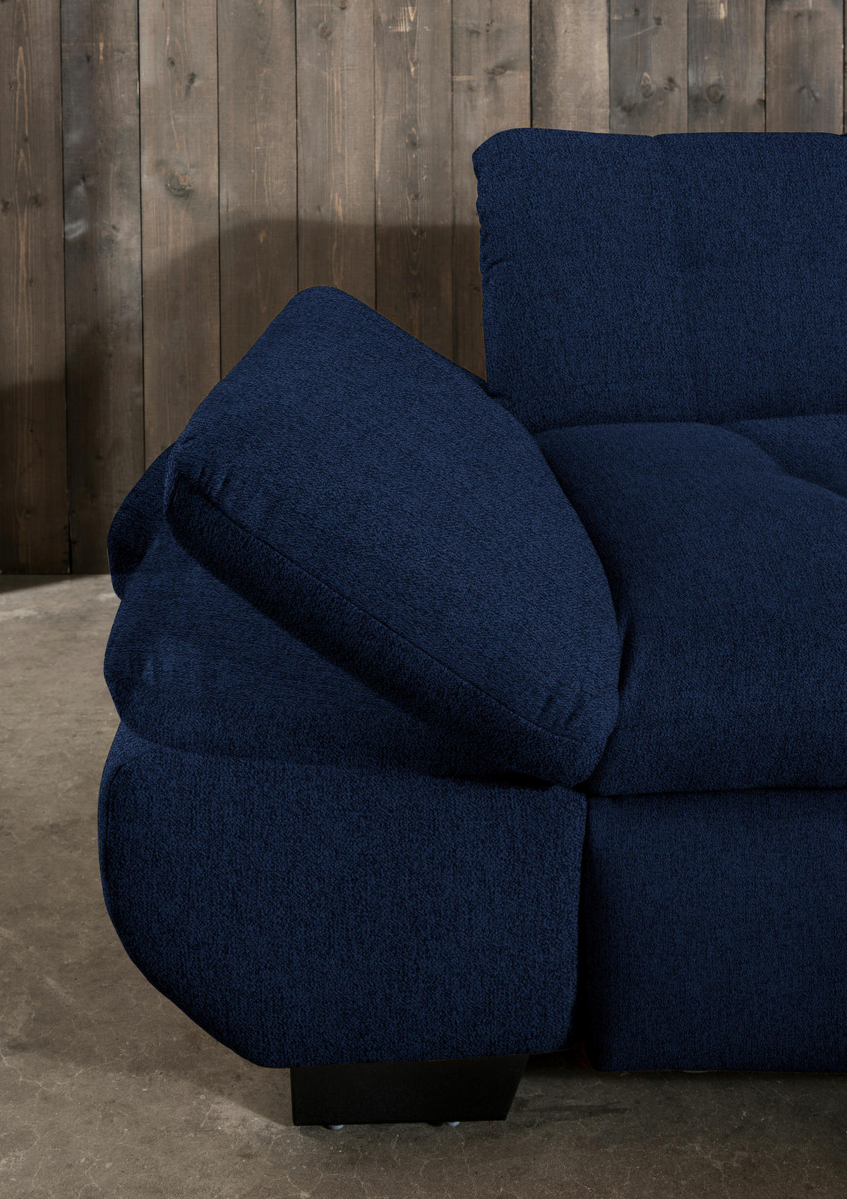 ECKSOFA in Mikrofaser Blau  - Blau/Schwarz, Design, Textil/Metall (290/198cm) - Xora