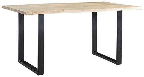 ESSTISCH 180/90/76 cm Akazie Hartholz Holz Schwarz, Akaziefarben rechteckig - Schwarz/Akaziefarben, Natur, Holz/Metall (180/90/76cm) - Linea Natura