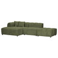 ECKSOFA Dunkelgrün Cord Zierkissen, Rücken echt  - Dunkelgrün/Schwarz, KONVENTIONELL, Kunststoff/Textil (162/313cm) - Carryhome