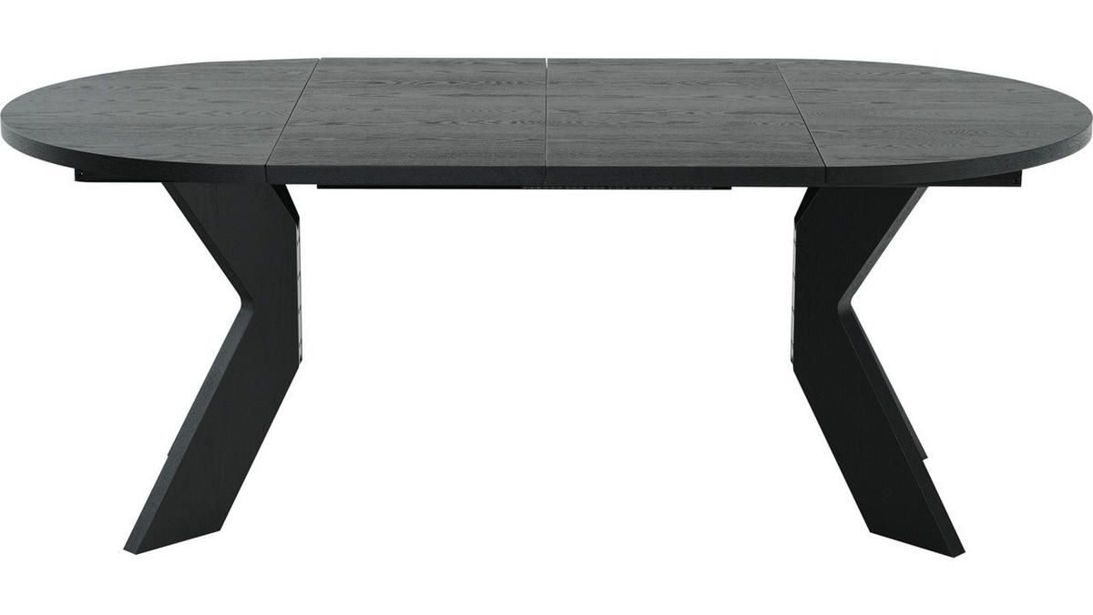 MATBORD svart rund  utdragbar, finns i olika storlekar, finns i olika trädekorer  - svart, Design, trä (105-195/105/75cm) - Best Price