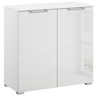 KOMMODE 80/81/42 cm Klar, Weiss  - Klar/Weiss, Design, Glas/Holzwerkstoff (80/81/42cm) - Novel