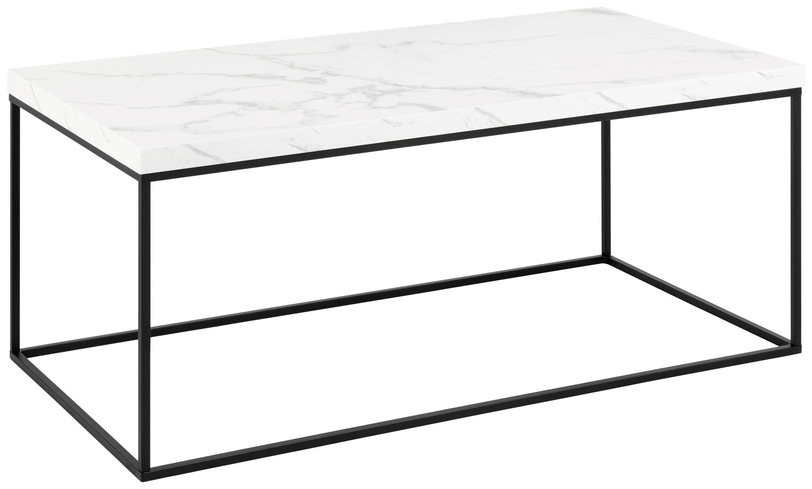COUCHTISCH in Holz, Metall 110/55/45 cm   - Weiss/Schwarz, Design, Holz/Metall (110/55/45cm) - MID.YOU