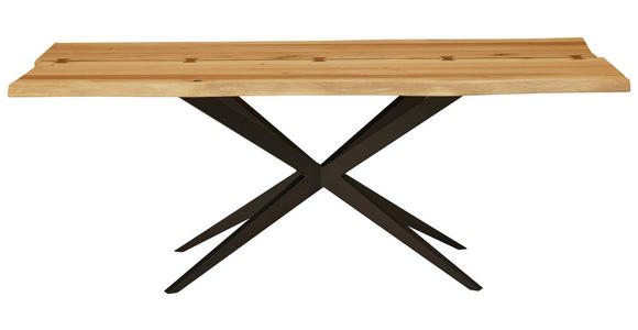 ESSTISCH in Holz, Metall 160/90/76 cm  - Eichefarben/Schwarz, Design, Holz/Metall (160/90/76cm) - Moderano