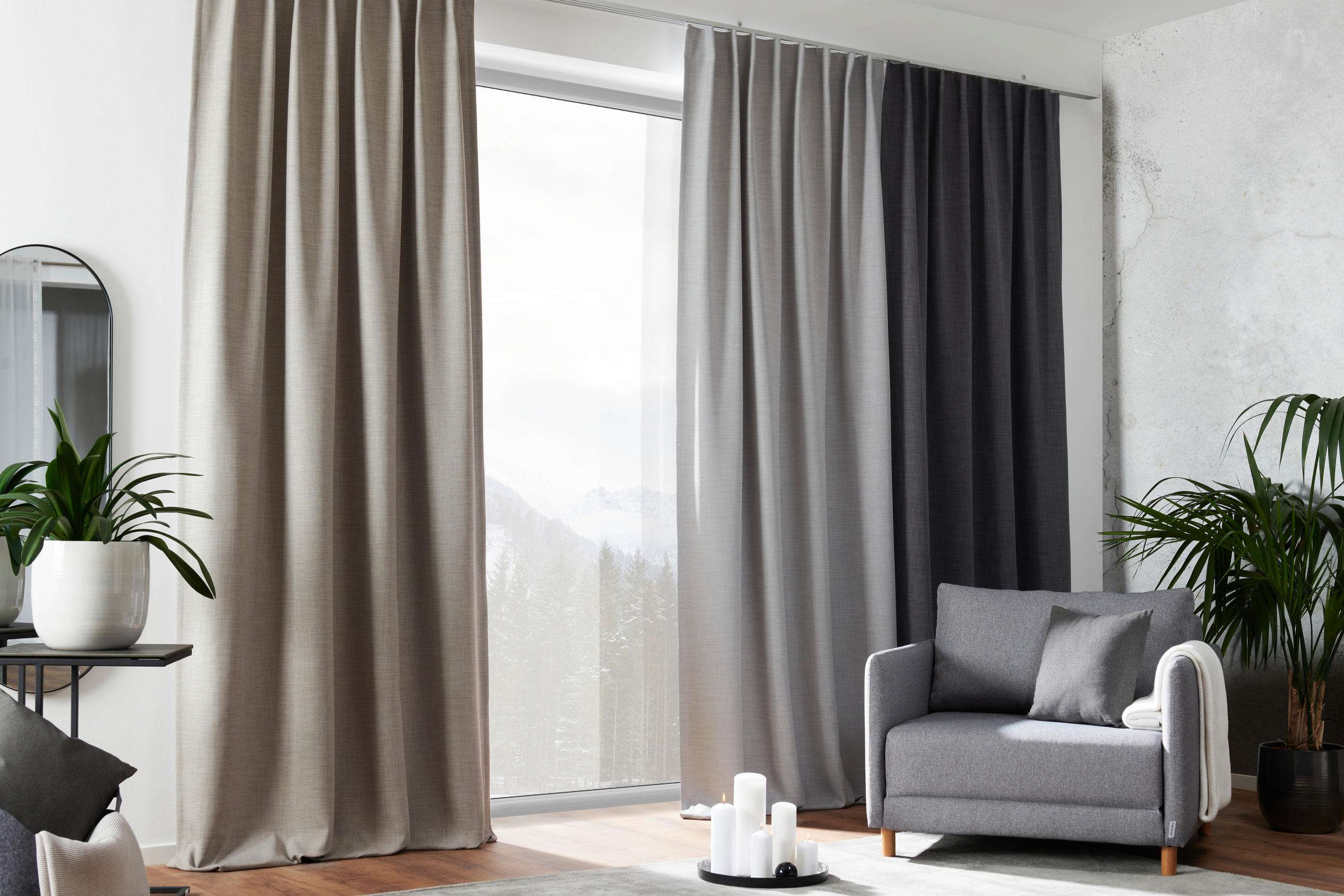 DEKOSTOFF per lfm Verdunkelung  - Hellgrau, Basics, Textil (148cm) - Esposa
