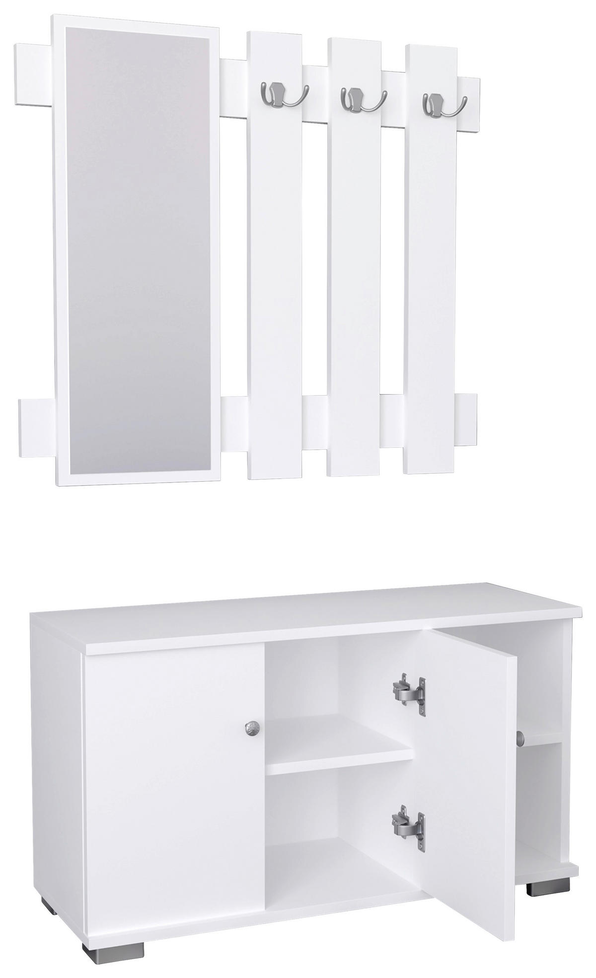 HALLMÖBEL 2 delar  i 90/132/33 cm  - vit, Modern, trämaterial (90/132/33cm) - MID.YOU