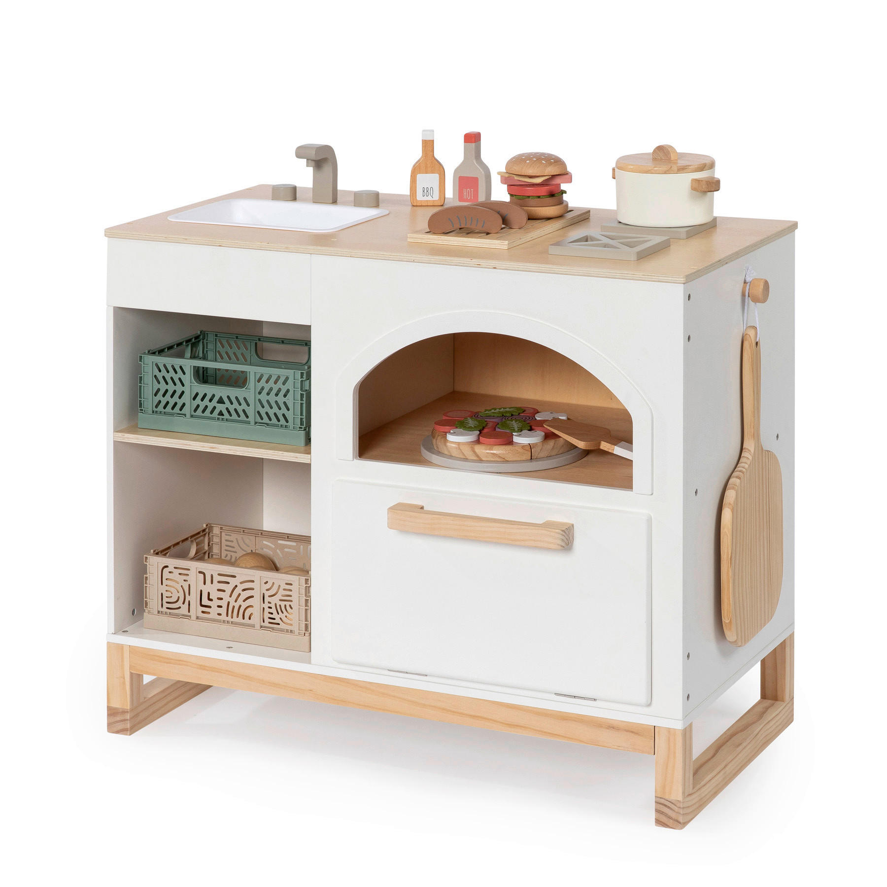 KINDERKÜCHE - Naturfarben/Weiß, Basics, Holz (70/39/62cm) - MUSTERKIND