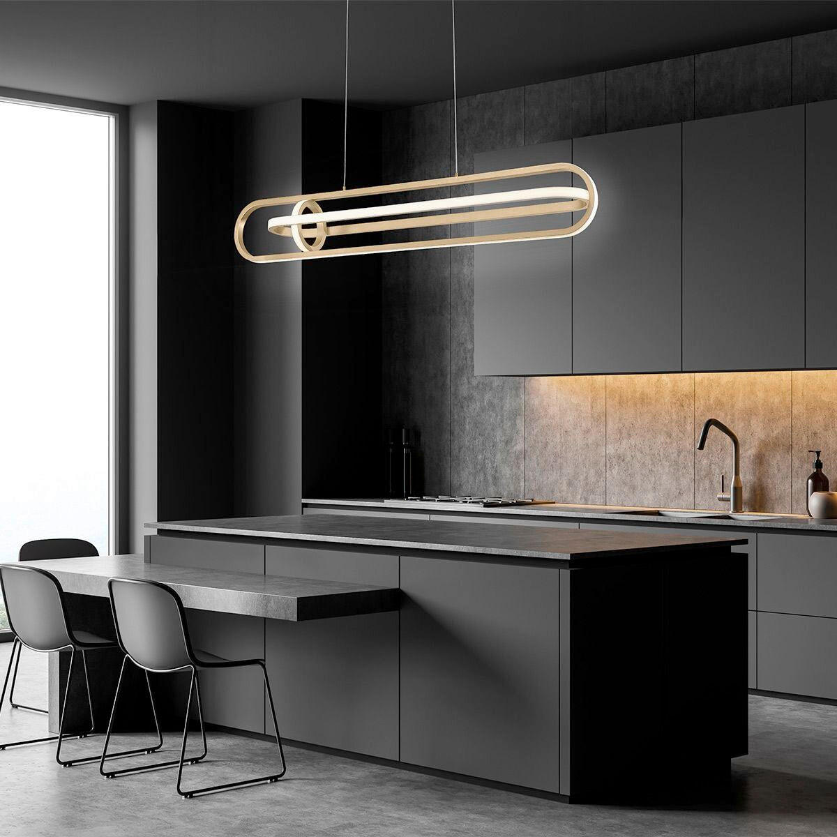 LED-HÄNGELEUCHTE Eurofase 107,1/44,9/16,7 cm   - Goldfarben, Design, Kunststoff/Metall (107,1/44,9/16,7cm) - Elstead Lighting