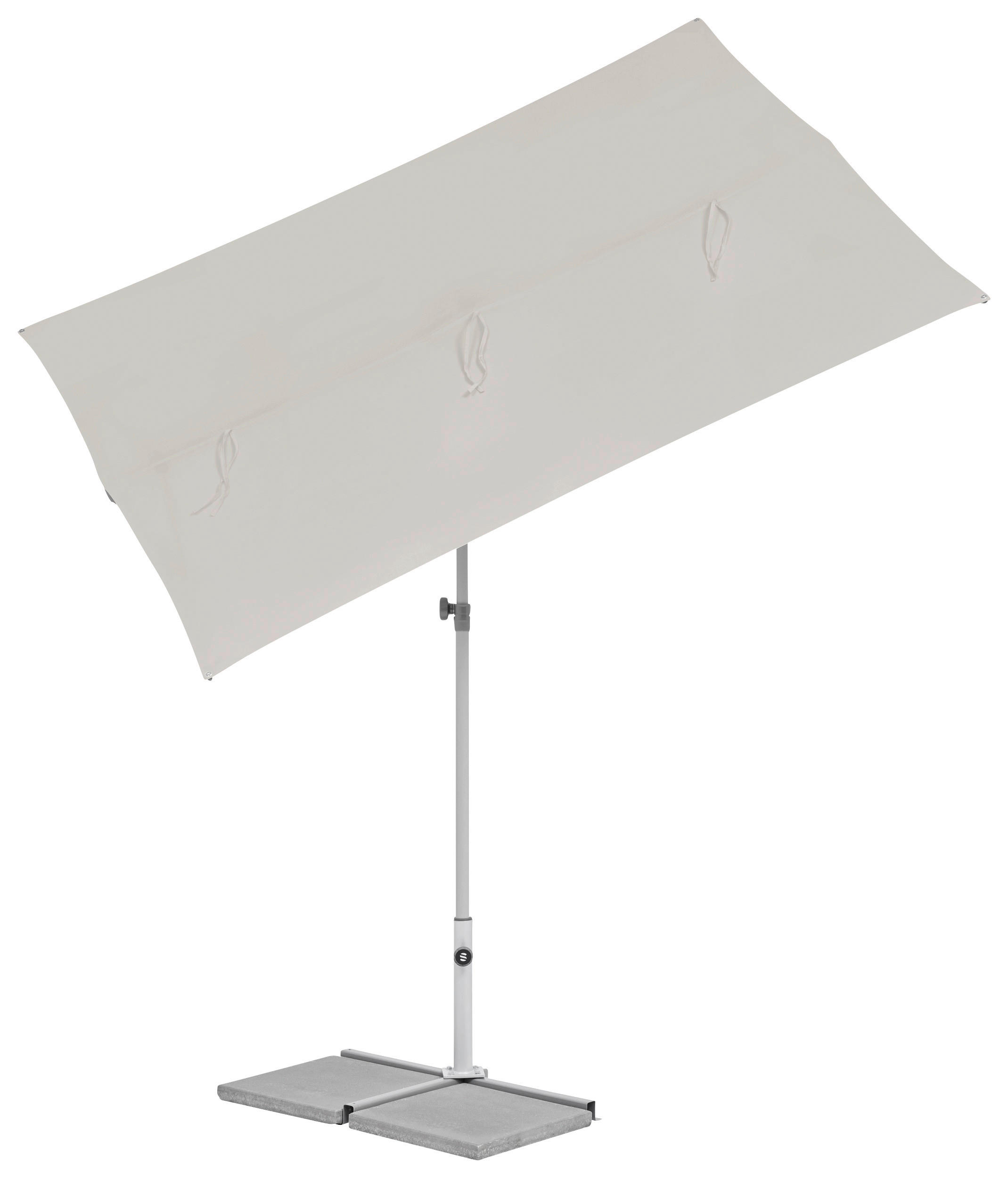 SONNENSCHIRM  195/140 cm  - Platinfarben/Hellgrau, KONVENTIONELL, Metall (195/140cm) - Suncomfort by Glatz