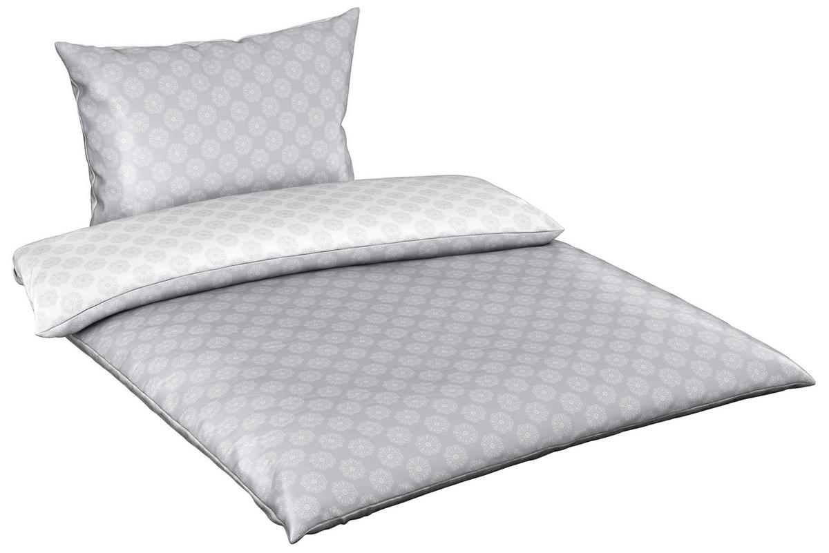 LINGE DE LIT Wycom satin 160/210 cm 50 cm/70 cm  - gris clair, Konventionell, textile (160/210cm) - Esposa