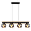 HÄNGELEUCHTE 85/15/120 cm    - Schwarz/Naturfarben, Natur, Glas/Holz (85/15/120cm) - Globo