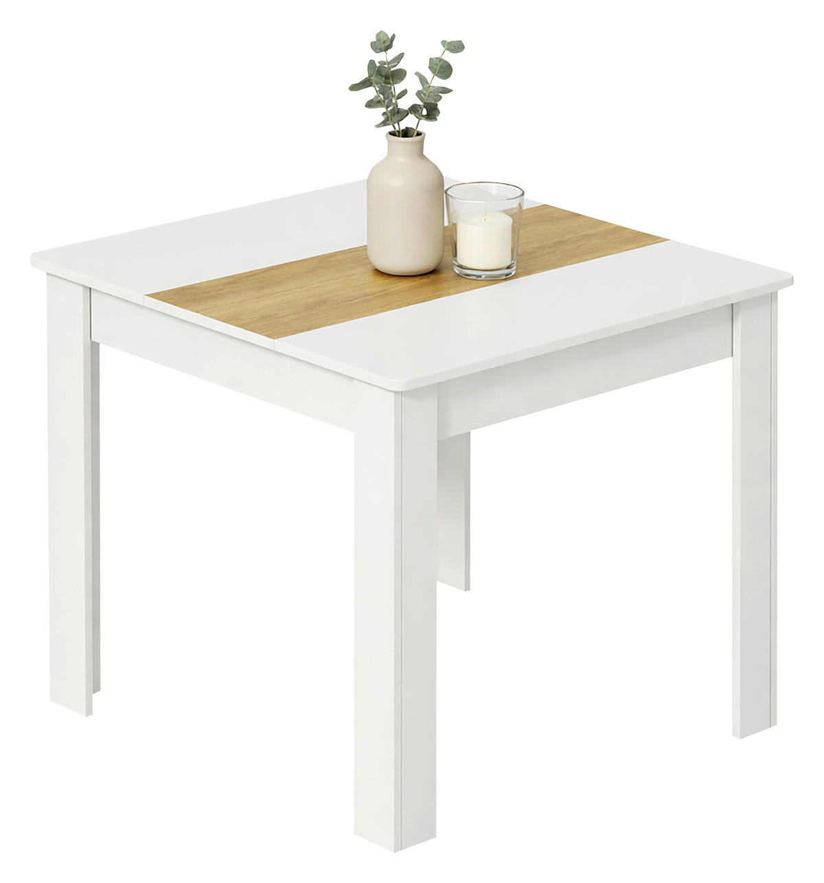 ESSTISCH 80/80/75 cm Nachbildung  Holzwerkstoff quadratisch Weiß, Honigeiche  - Honigeiche/Weiß, MODERN, Holzwerkstoff (80/80/75cm) - MID.YOU