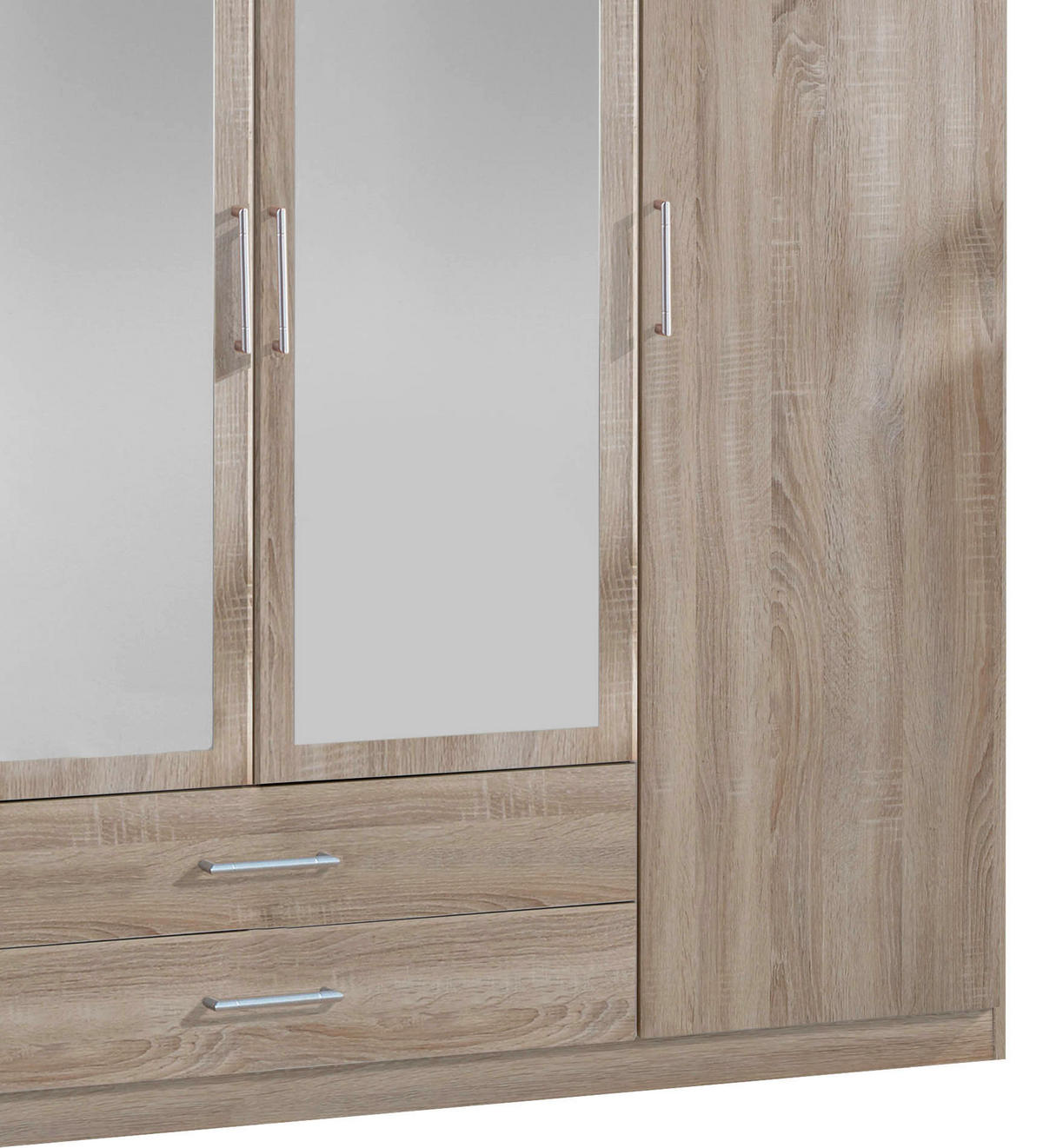 SKRIŇA S OTOČNÝMI DVERAMI, farba duba, 180/199/58 cm - farba duba/hliníková, Konventionell, kompozitné drevo/plast (180/199/58cm) - MID.YOU