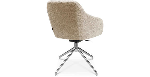 ARMLEHNSTUHL  in Aluminium Bouclé  - Creme/Alufarben, Design, Textil/Metall (58/81,5-84,5/60cm) - Johann Jakob