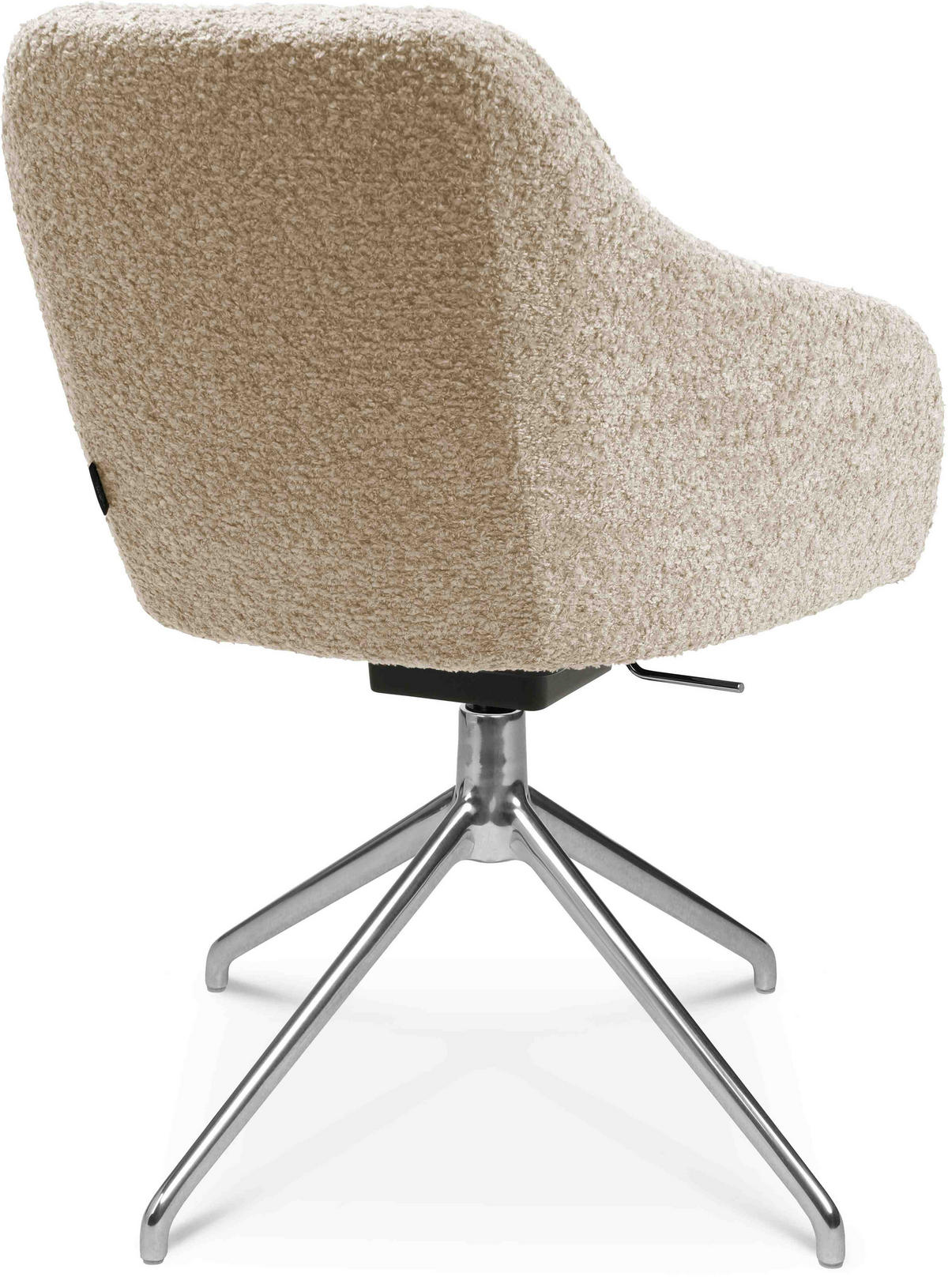 ARMLEHNSTUHL  in Aluminium Bouclé  - Creme/Alufarben, Design, Textil/Metall (58/81,5-84,5/60cm) - Johann Jakob