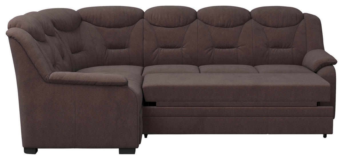 ECKSOFA Chenille Braun  - Schwarz/Braun, Basics, Kunststoff/Textil (211/263cm) - MID.YOU