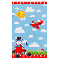 KINDERTEPPICH 100/160 cm Baby Glück  - Rot/Hellblau, Trend, Kunststoff/Textil (100/160cm)