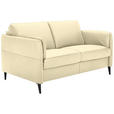 2,5-SITZER in Leder Creme  - Creme/Schwarz, Design, Leder/Metall (164/84/99cm) - Dieter Knoll