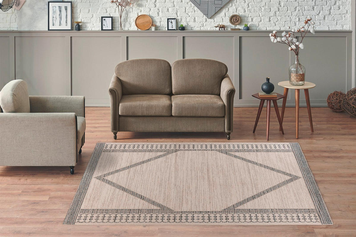 TEPPICH 80/150 cm Gene 325 Beige / Blau  - Blau/Beige, KONVENTIONELL, Textil (80/150cm)