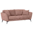 BIGSOFA Chenille Altrosa  - Schwarz/Altrosa, KONVENTIONELL, Textil/Metall (215/70/98cm) - Carryhome