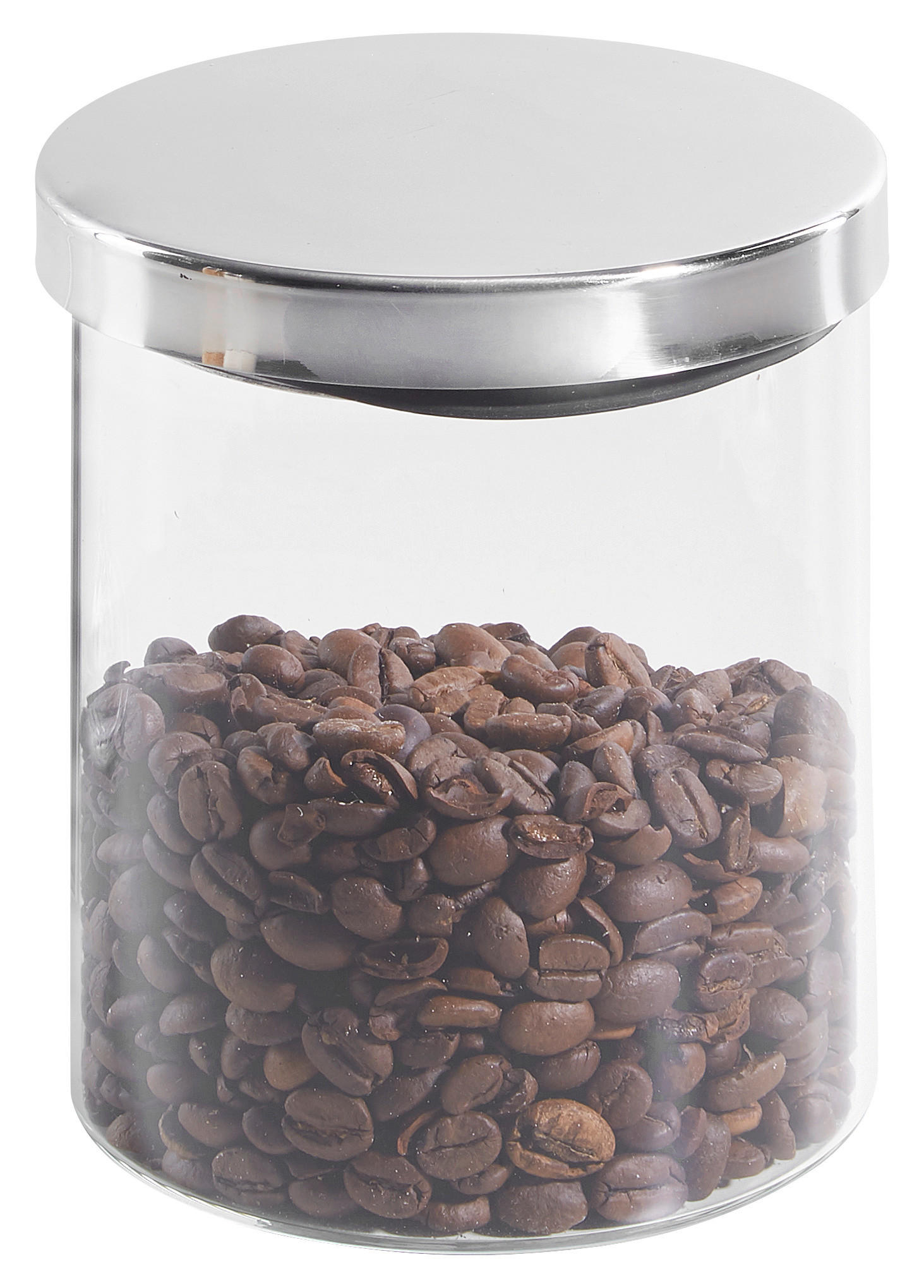 VORRATSDOSE 0,7 l  - Klar/Edelstahlfarben, Basics, Glas/Metall (9,5/12cm) - Homeware Profession.