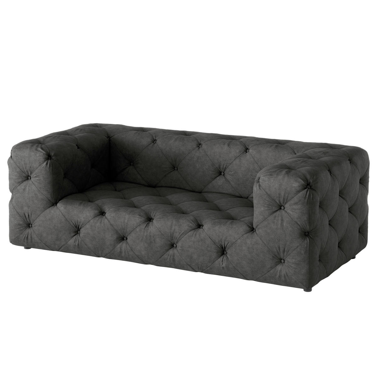 2-SITZER-SOFA Fresco in Mikrofaser Anthrazit  - Anthrazit/Schwarz, Design, Kunststoff/Textil (193/71/100cm) - P & B