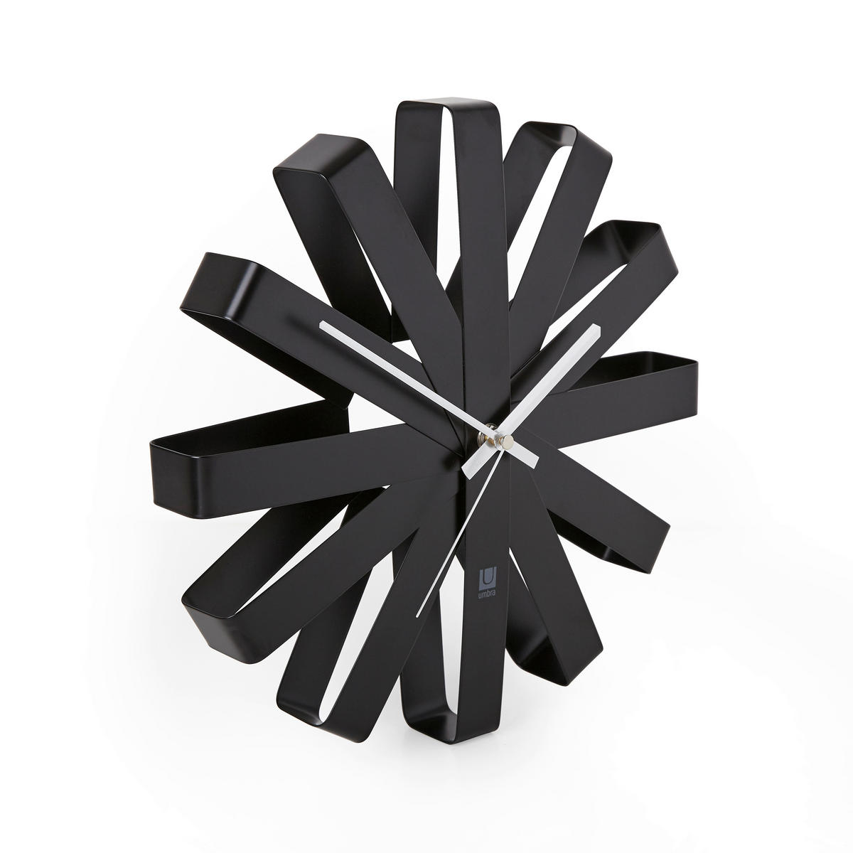 WANDUHR Schwarz 30/30/7 cm  - Schwarz, Basics, Metall (30/30/7cm) - Umbra