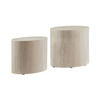 COUCHTISCHSET oval Beige  - Beige, MODERN, Holzwerkstoff (48-40/33-24,5/40-33cm) - Livetastic