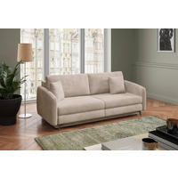 SCHLAFSOFA INGRID  mit Plüsch Beige  - Beige/Creme, Design, Textil/Metall (230/100/103cm) - Livetastic