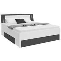 STAURAUMBETT 180/200 cm,  in Graphitfarben, Weiß,  - Graphitfarben/Eiche Artisan, KONVENTIONELL, Holzwerkstoff (180/200cm)