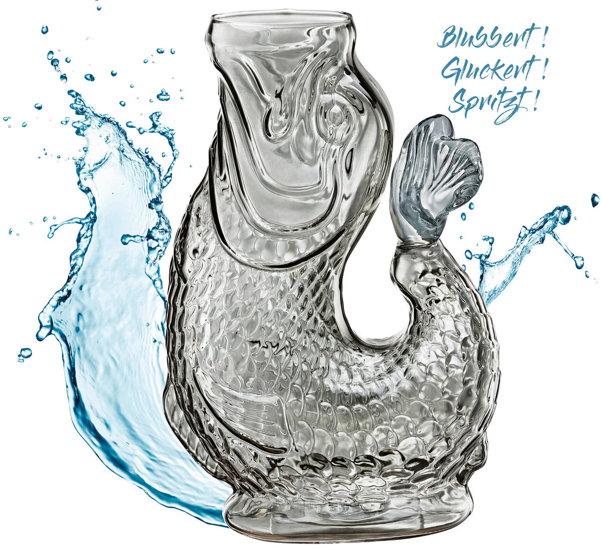 WASSERKARAFFE 1,2 L    - Grau, Basics, Glas (10/15,5/23cm) - Cilio