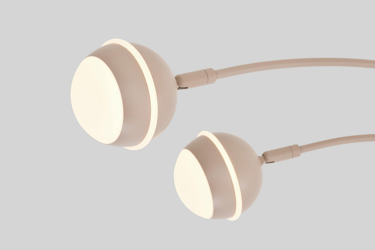 LED-STEHLEUCHTE Biarritz 78/170/79 cm  - Sandfarben/Schwarzchrom, Design, Kunststoff/Metall (78/170/79cm)