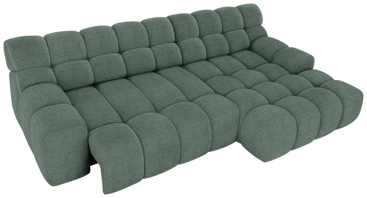 Ecksofa inkl. Funktion Grün Webstoff  - Schwarz/Grün, MODERN, Kunststoff/Textil (297/180cm) - Welnova