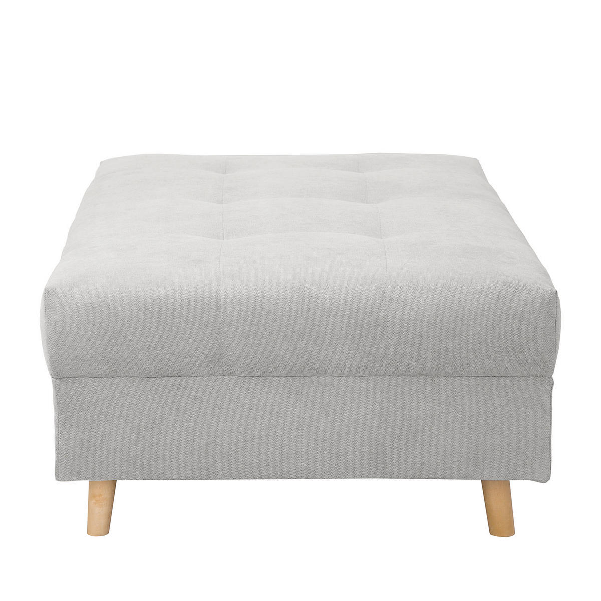 ECKSOFA inkl. Hocker Ariella Hellgrau Mikrofaser  - Hellgrau/Naturfarben, Design, Holz/Textil (161/231cm) - Livetastic