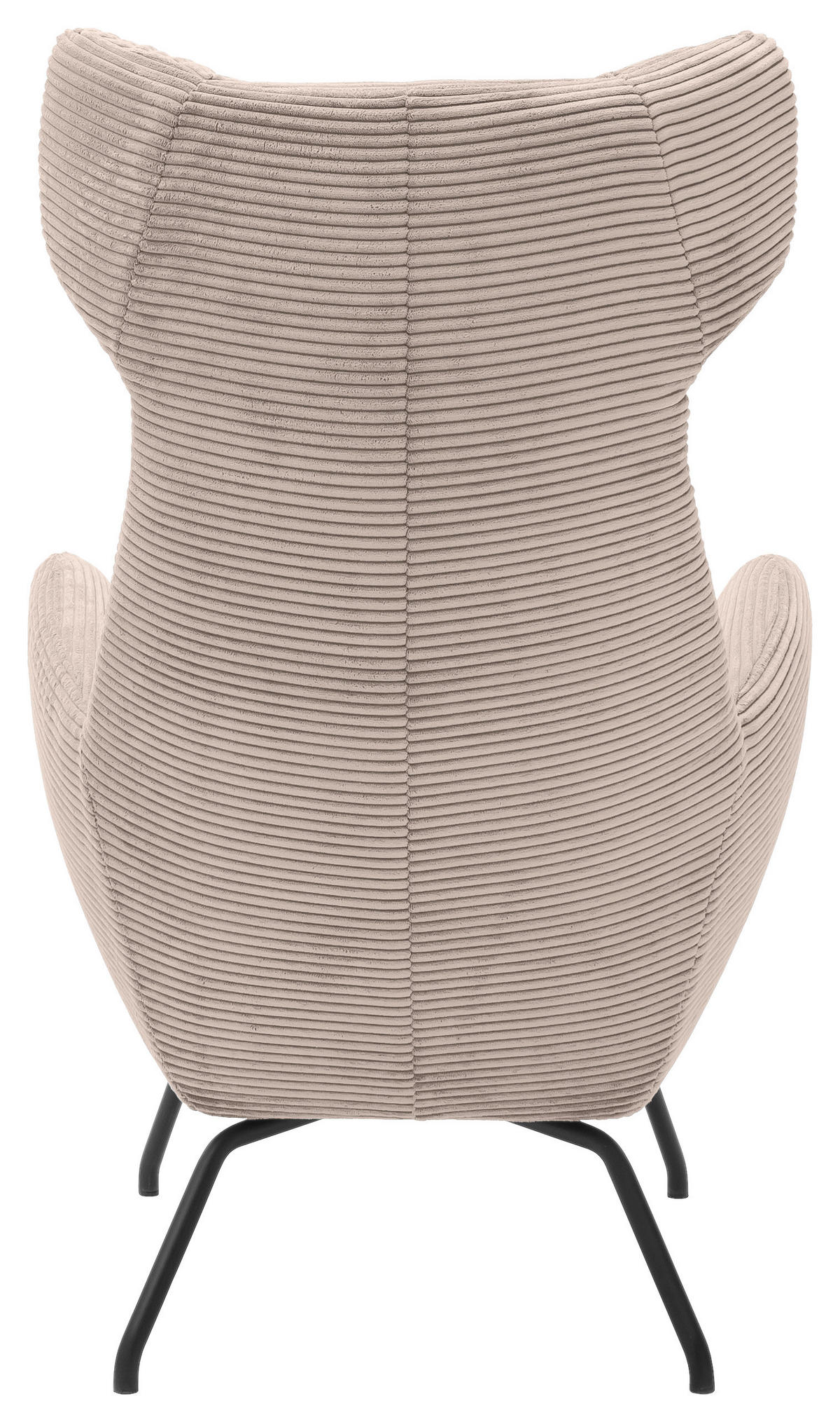 OHRENSESSEL in Cord Taupe  - Taupe/Schwarz, Design, Textil/Metall (79/117/82cm) - Lomoco