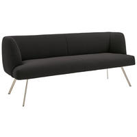 SITZBANK 200/87/64 cm  in Anthrazit, Edelstahlfarben  - Edelstahlfarben/Anthrazit, Design, Textil/Metall (200/87/64cm) - Venjakob