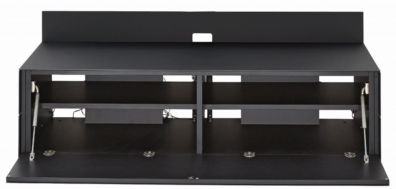 TV-ELEMENT Schwarz  - Schwarz, MODERN, Glas/Holzwerkstoff (125/41,5/57cm) - Musterring